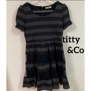 ティティアンドコー(titty&co)のtitty&Co. ティティアンドコー　ボーダーワンピースsnidel好きに♪(ひざ丈ワンピース)