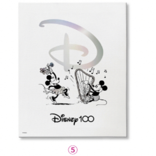 ディズニー(Disney)の⑤ミッキーミニー Disney100  happyくじ C賞 キャンバスアート(キャラクターグッズ)