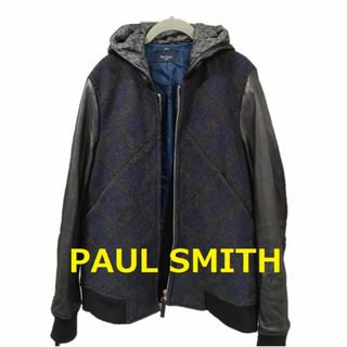 ポールスミス(Paul Smith)のポールスミス フード付 袖切替 レザーブルゾン Mサイズ ジャンパー(ブルゾン)