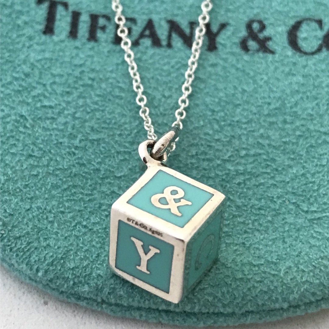 Tiffany & Co. - Tiffany ブルーエナメルロゴブロックネックレス