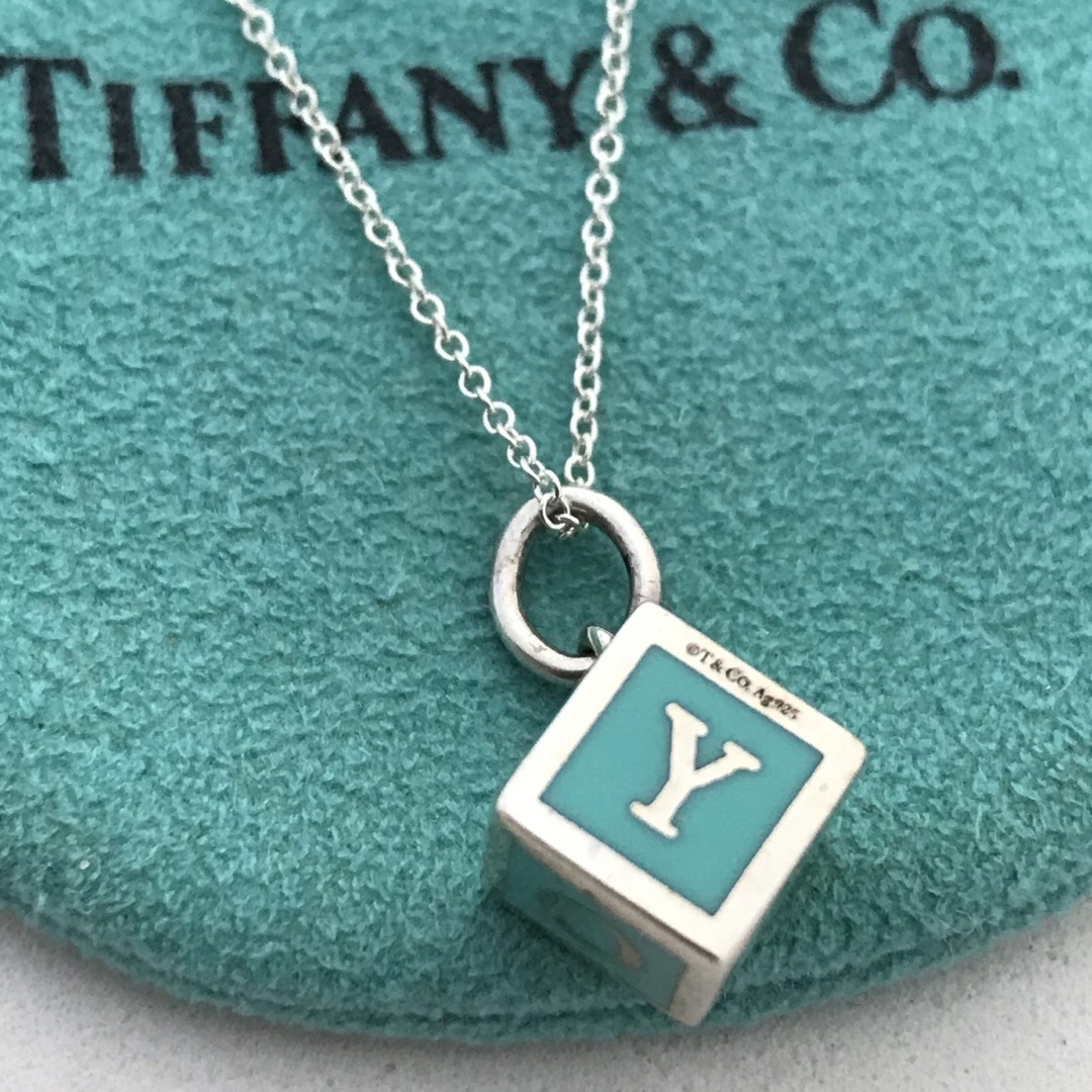 Tiffany & Co. - Tiffany ブルーエナメルロゴブロックネックレスの通販 ...