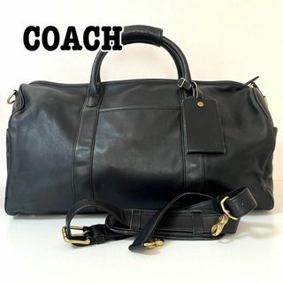 COACH 0596 2way オールレザー ボストンバッグ ショルダー付 黒-