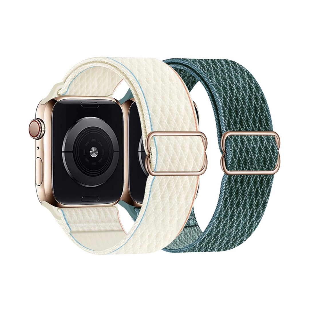 Apple Watchバンド　弾性ナイロンアップルウオッチバンド2本　男女兼用 メンズの時計(ラバーベルト)の商品写真