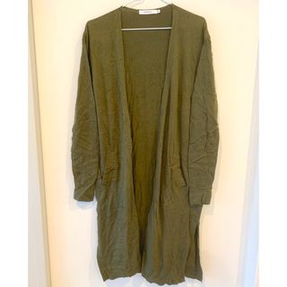 マウジー(moussy)のMOUSSY カーキ ロングカーディガン(カーディガン)