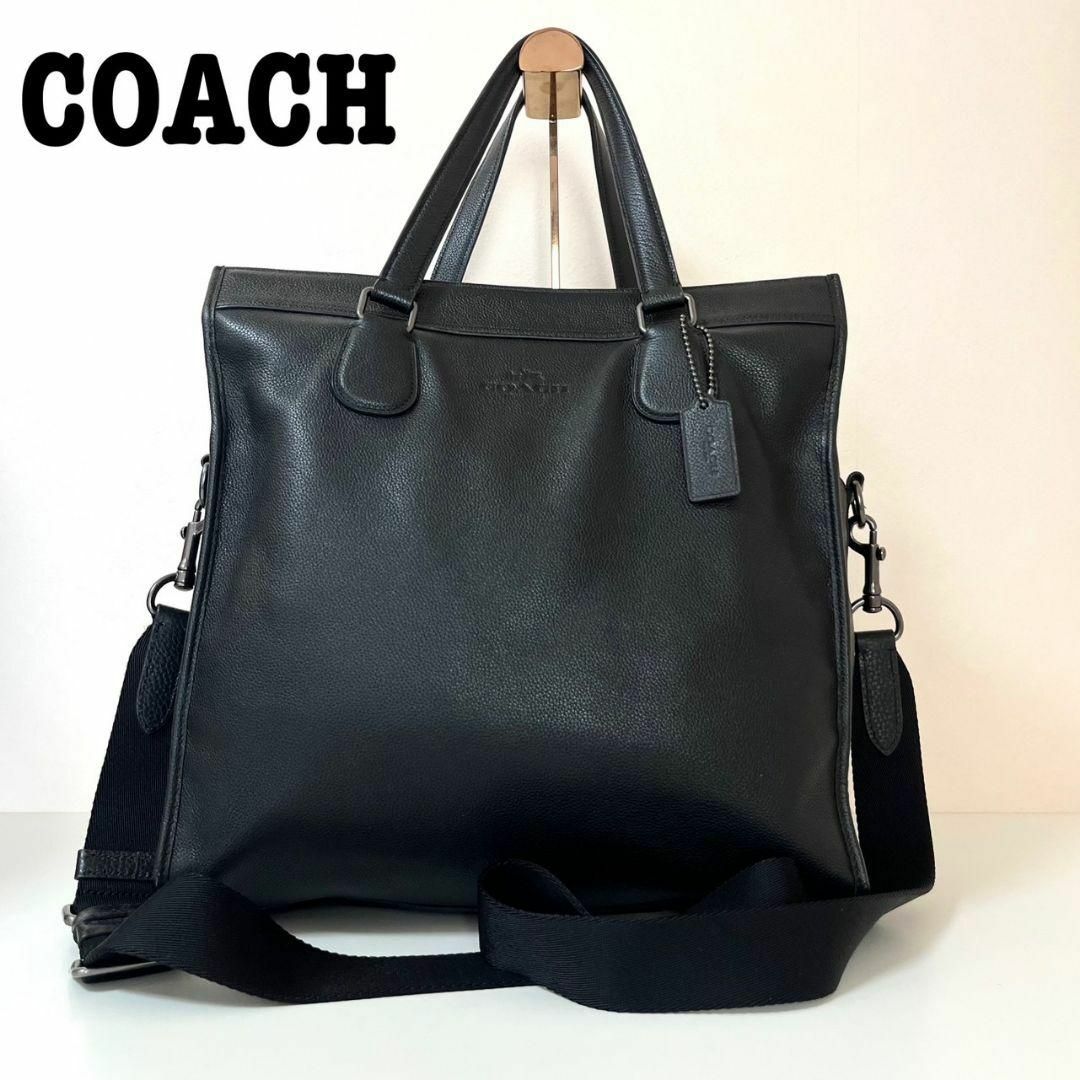 極美品】COACH 2way ショルダーバッグ トートバッグ シボ革 メンズ-