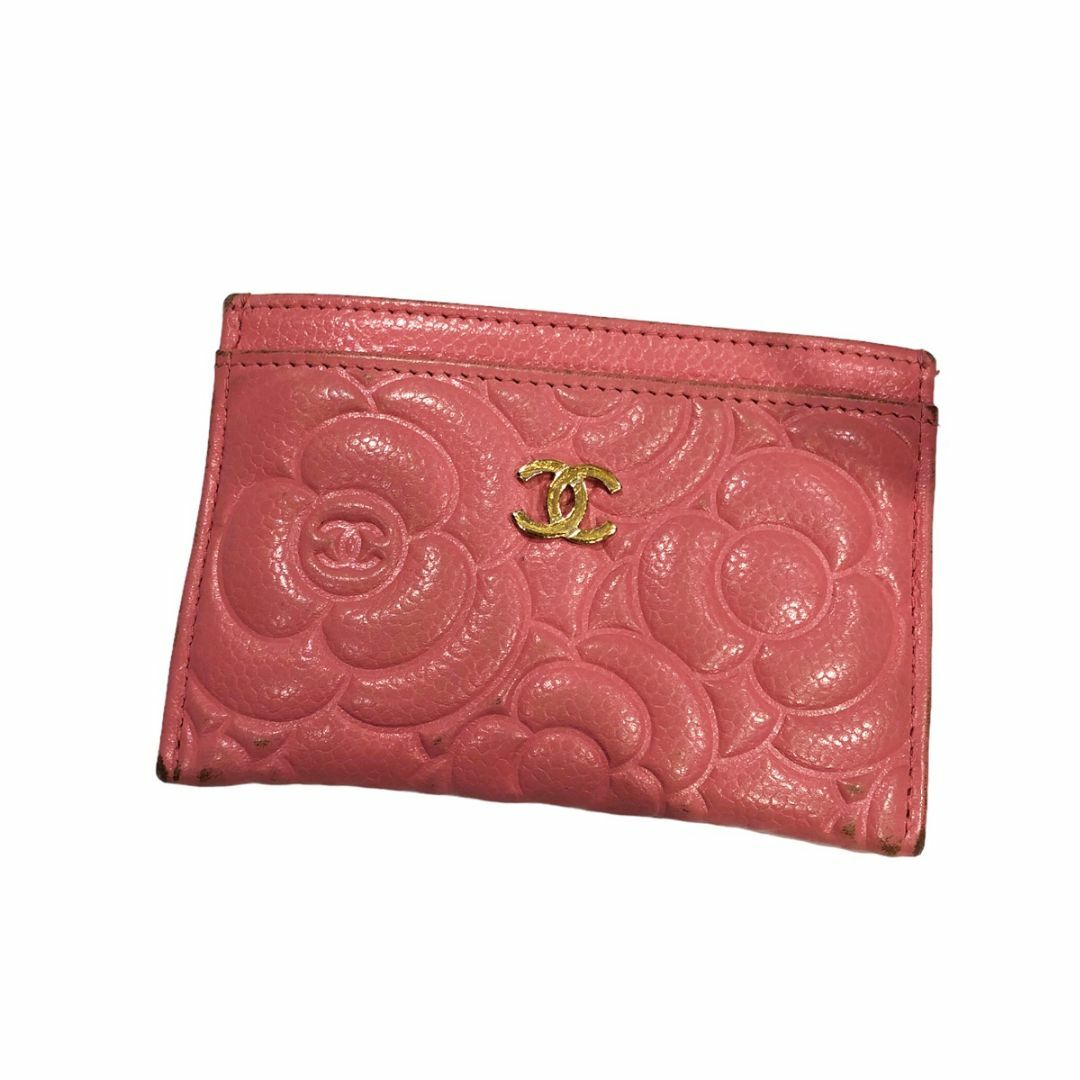 CHANEL - 【中古】 CHANEL シャネル カメリア キャビアスキン カード