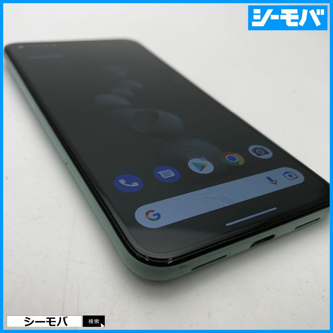 Google(グーグル)の1009 SIMフリー Google Pixel 5 128GB グリーン美品 スマホ/家電/カメラのスマートフォン/携帯電話(スマートフォン本体)の商品写真