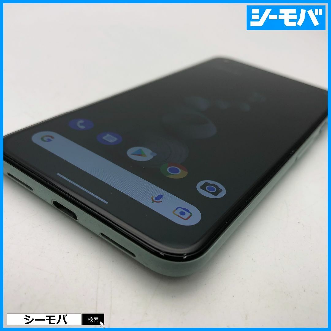 Google(グーグル)の1009 SIMフリー Google Pixel 5 128GB グリーン美品 スマホ/家電/カメラのスマートフォン/携帯電話(スマートフォン本体)の商品写真