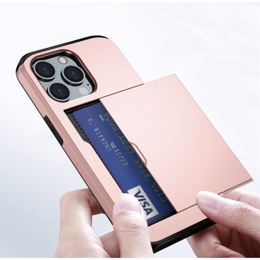 iPhone(アイフォーン)のスマホケース カバーiPhone 13Pro カード収納 耐衝撃 軽量　レッド スマホ/家電/カメラのスマホアクセサリー(iPhoneケース)の商品写真