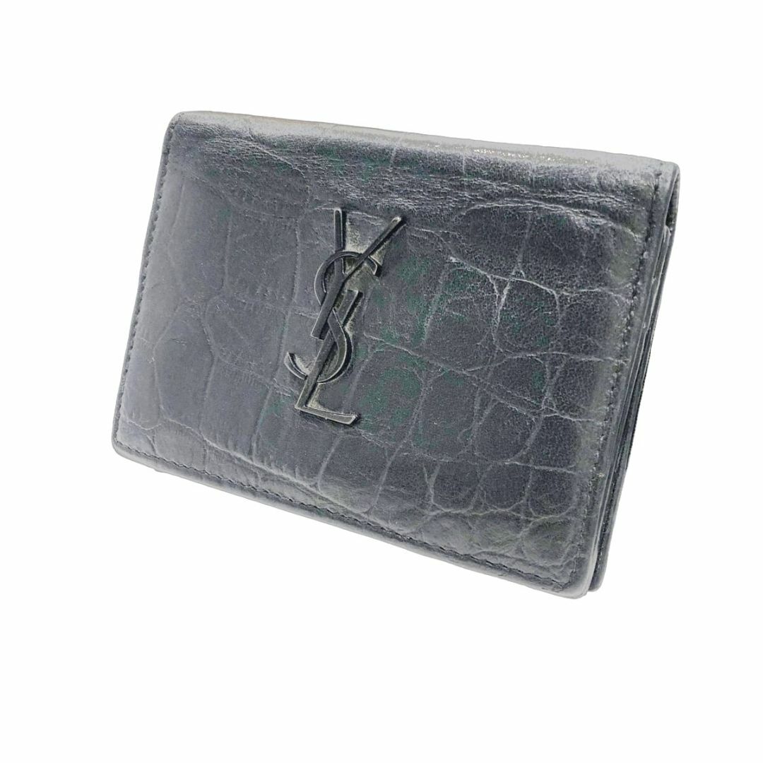 Saint Laurent サンローラン カードケース クロコエンボスレザー