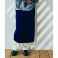 【ネイビー】G1063 ベロアナロースカート