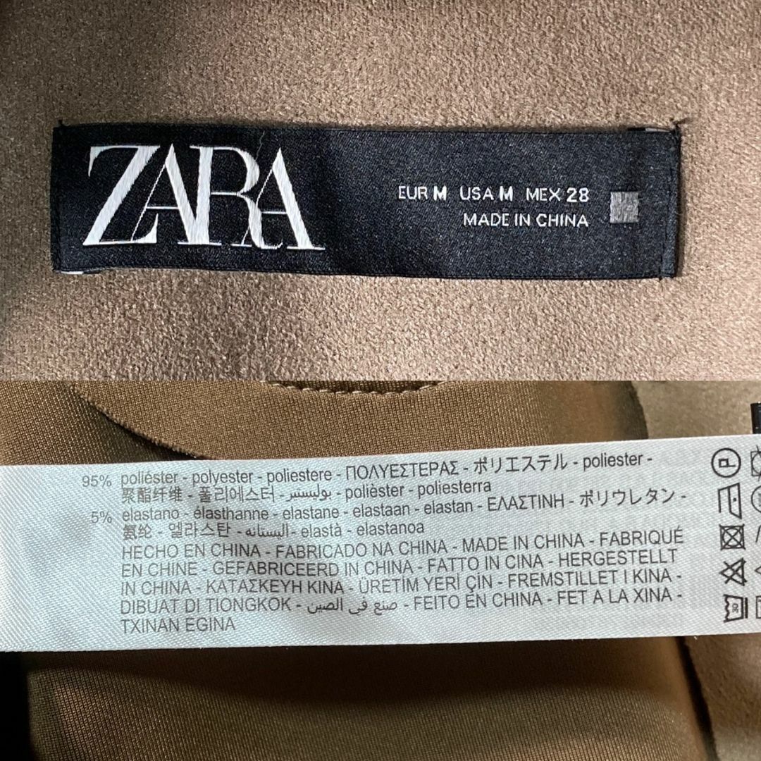 美品 ZARA ザラ ノースリーブコート フェイクスエード ベルト付き M 7