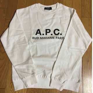 ロゴ刺繍白トレーナー　白スウェット A.P.C風