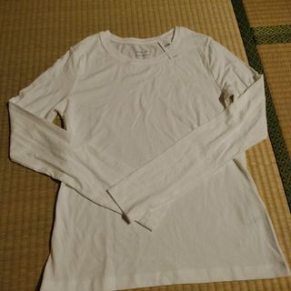 バナナリパブリック(Banana Republic)のバナナ・リパブリック　長袖Tシャツ　白S(Tシャツ(長袖/七分))