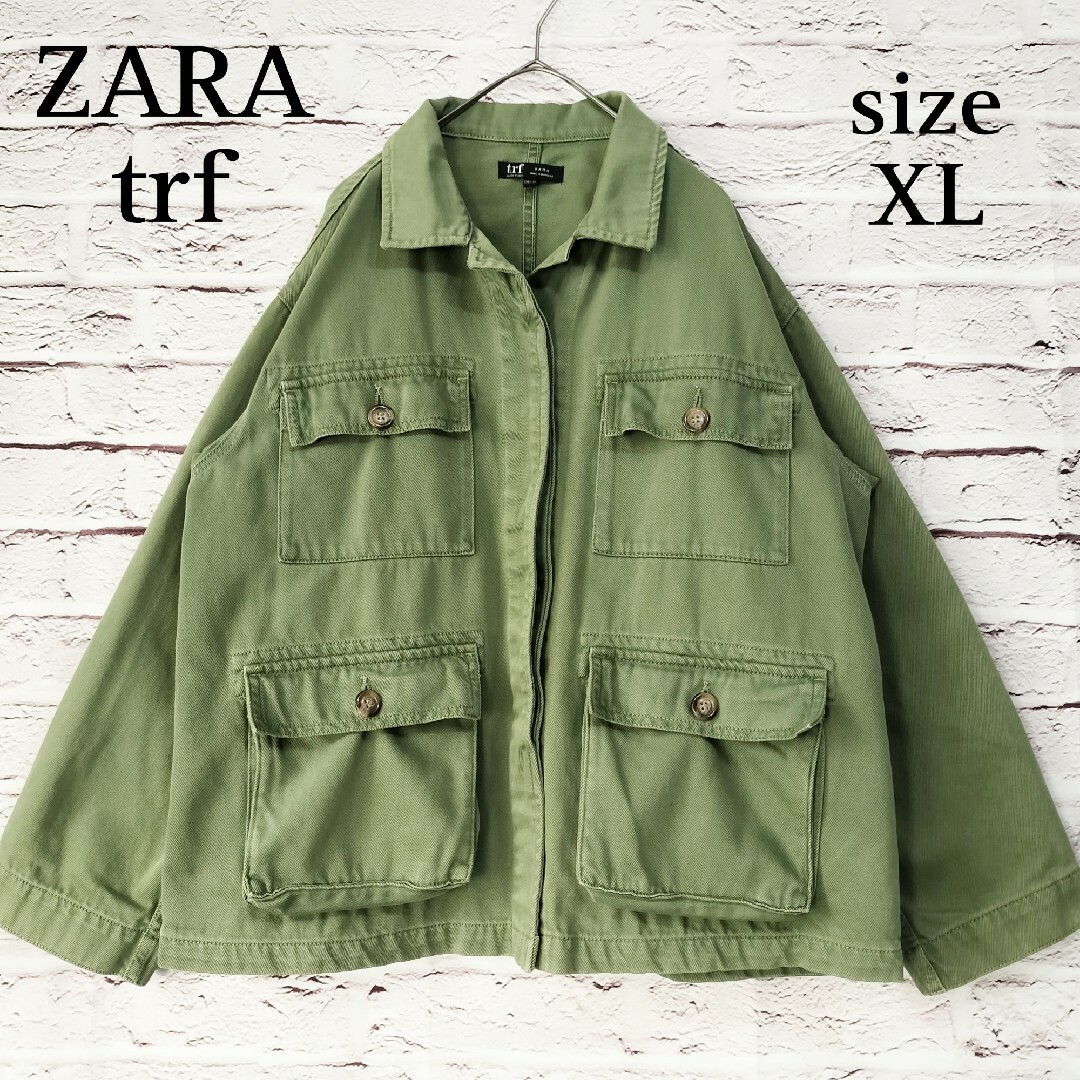 ZARA BASIC ミリタリー風ジャケット コットンポリ L - アウター