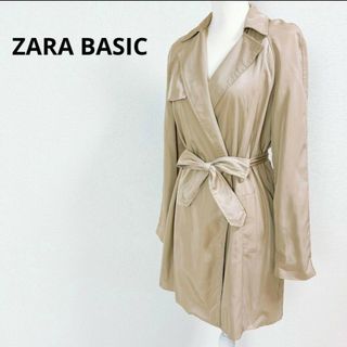 ザラ(ZARA)のZARA BASIC 　ザラベーシック　スプリングコート  ベージュ　紐付き(トレンチコート)