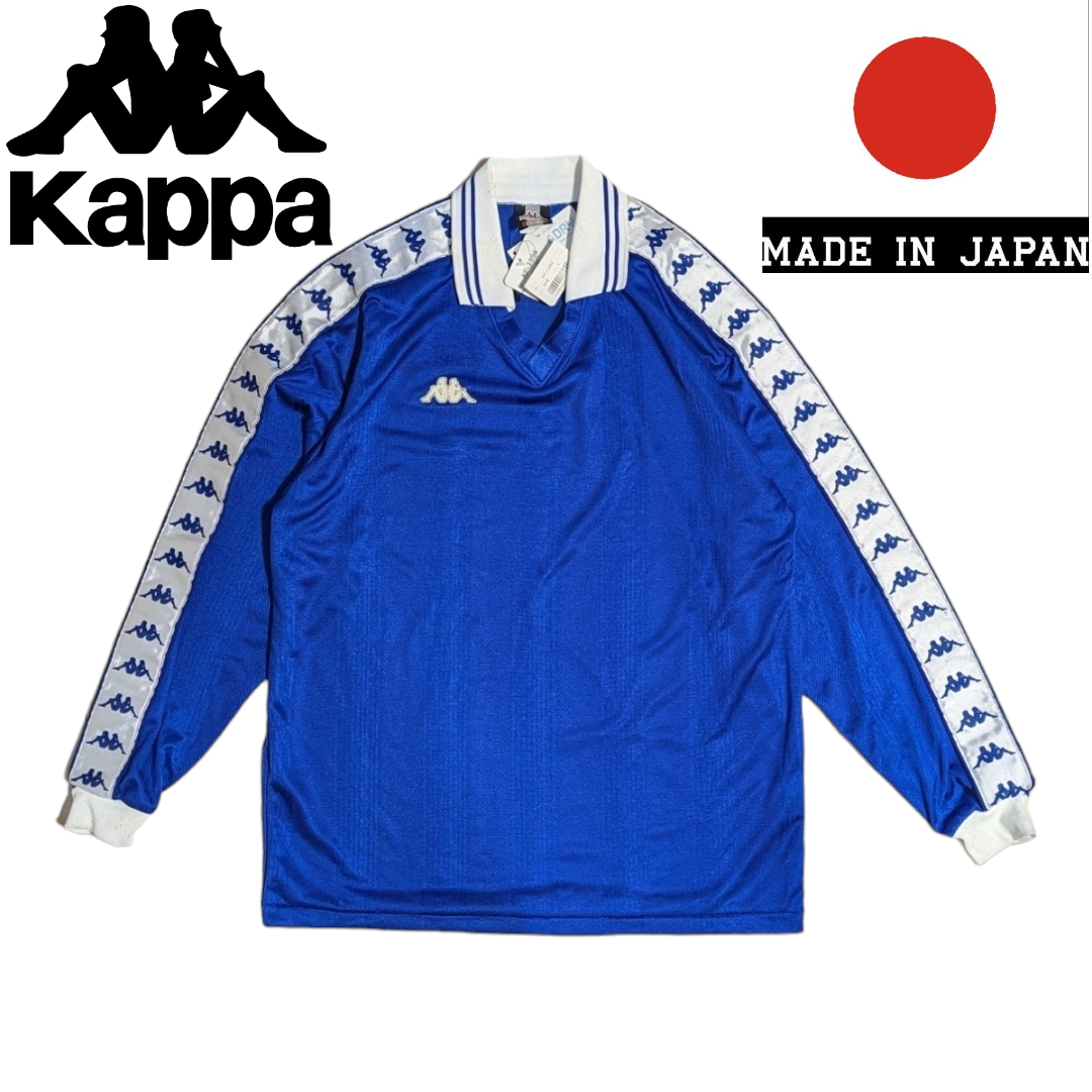 デッドストック KAPPA ブルー 長袖 フットボールTシャツ