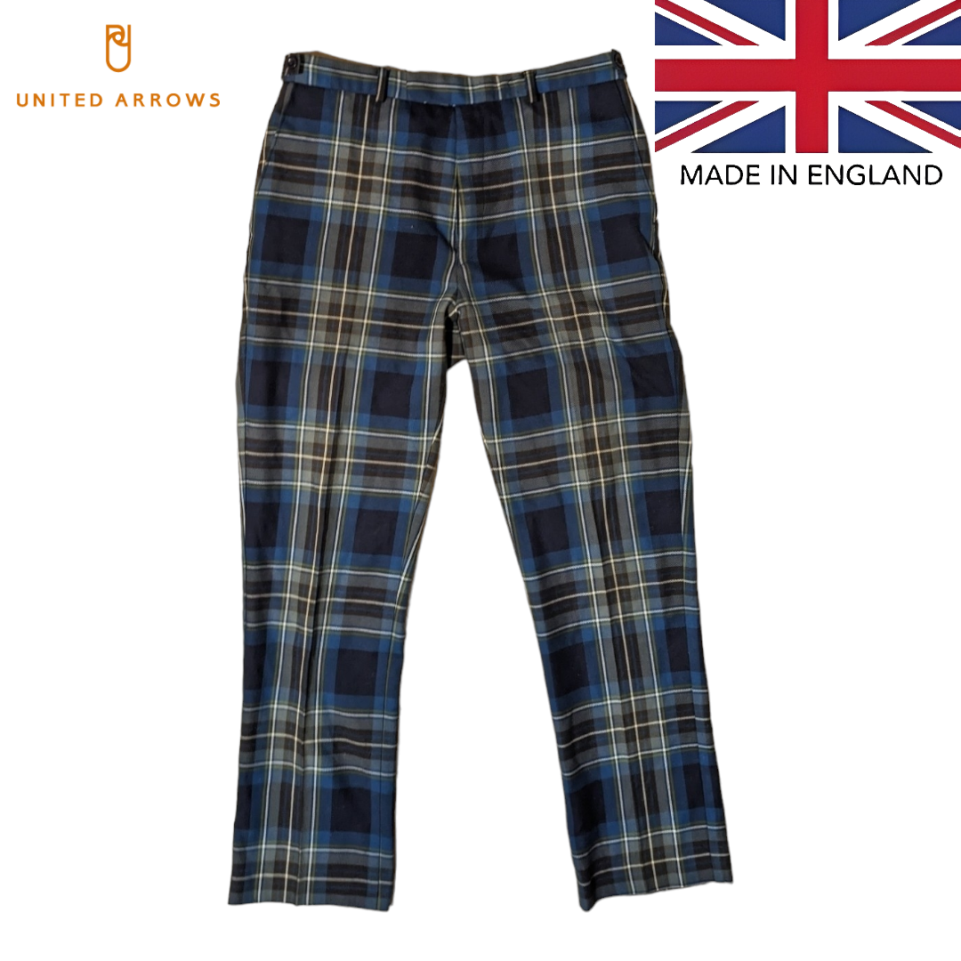 ブランド古着!スコットランド製 glengarnockチェックスラックスショーツ-