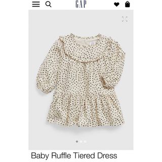 ベビーギャップ(babyGAP)の新品　babygap ハートプリントワンピース　ハート柄　フリルワンピース(ワンピース)