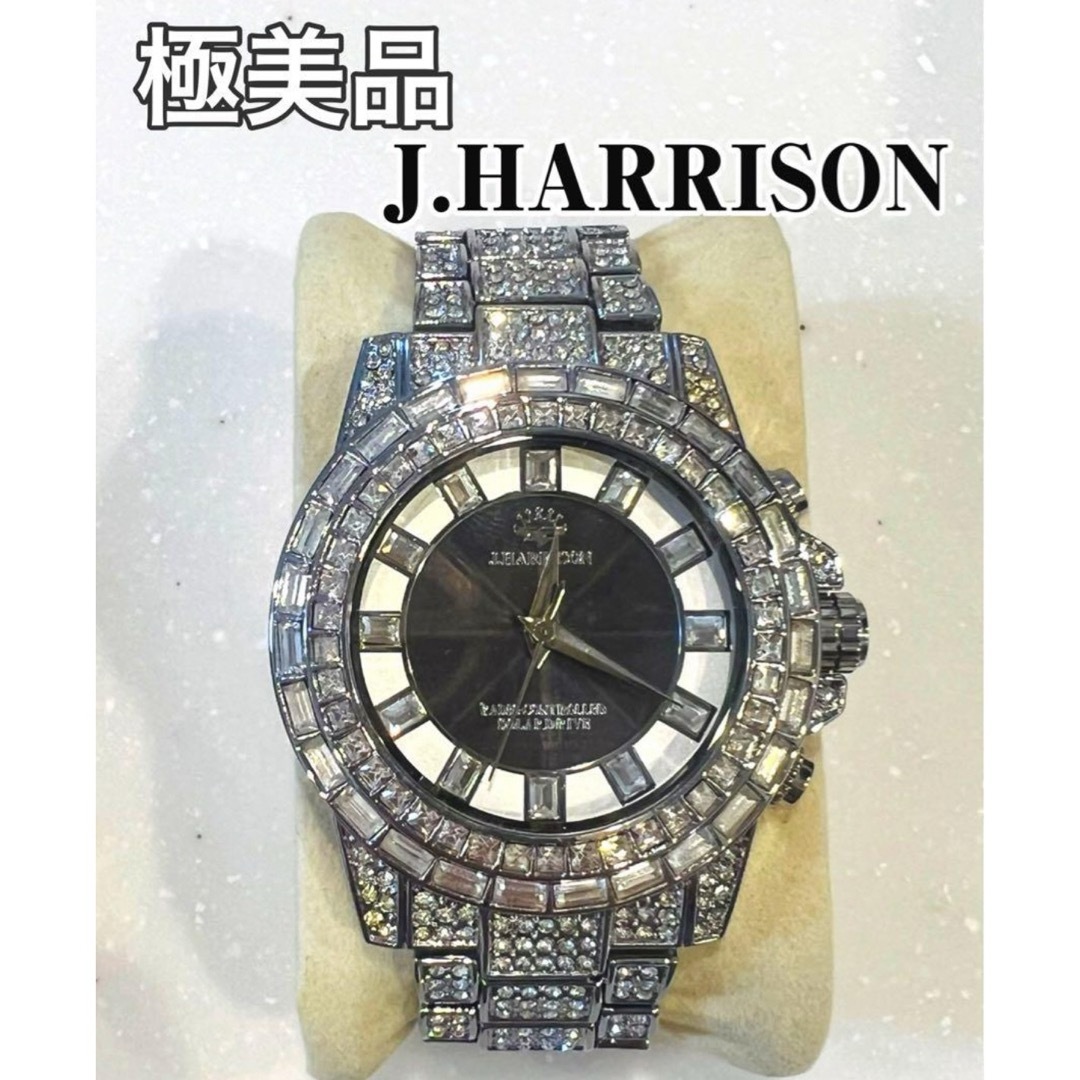 美品 J.HARRISON ジョンハリソン 腕時計 シルバー ストーン キラキラ-