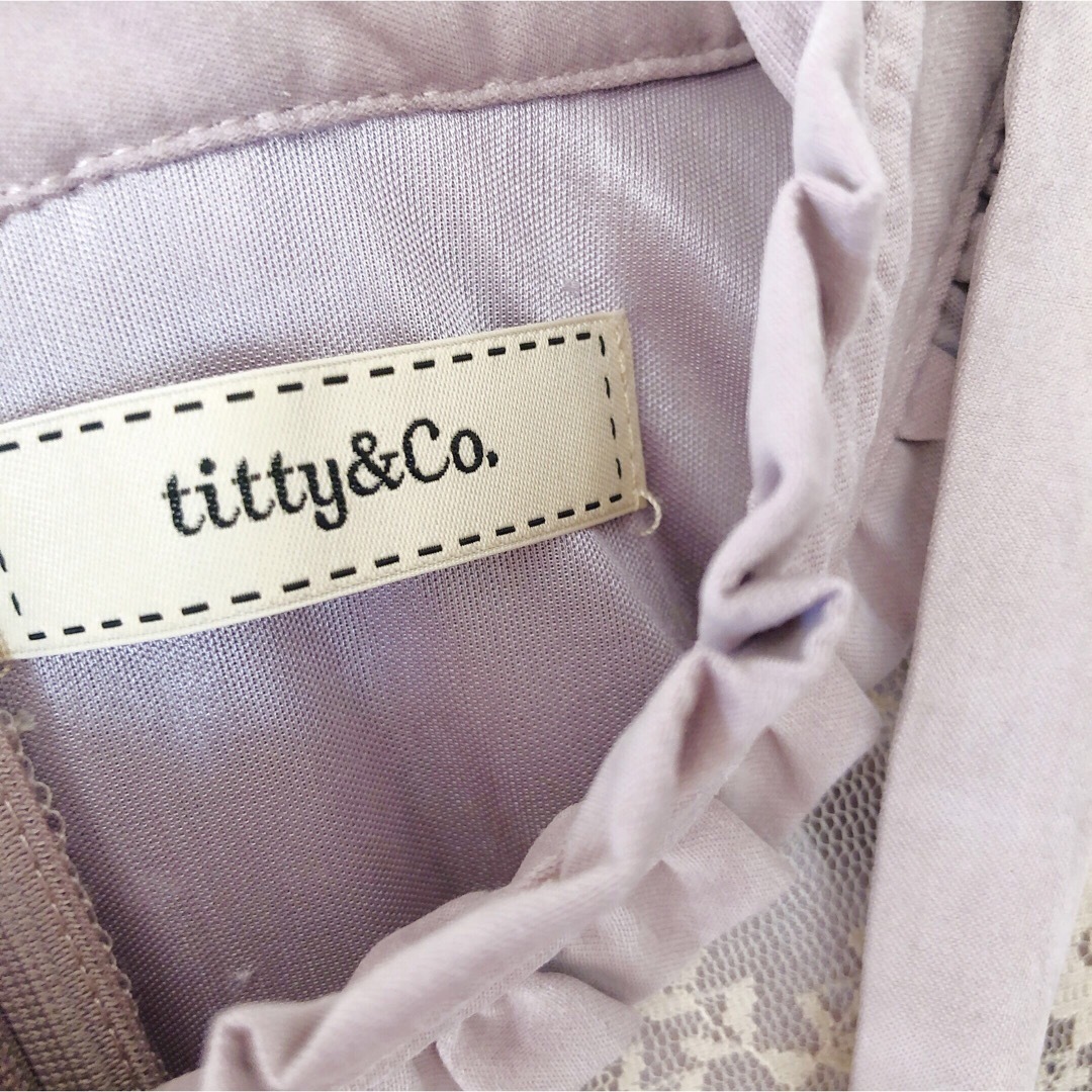 titty&co(ティティアンドコー)のtitty&co. ボウタイ ウエストレース ワンピース　ピンク レディースのワンピース(ミニワンピース)の商品写真