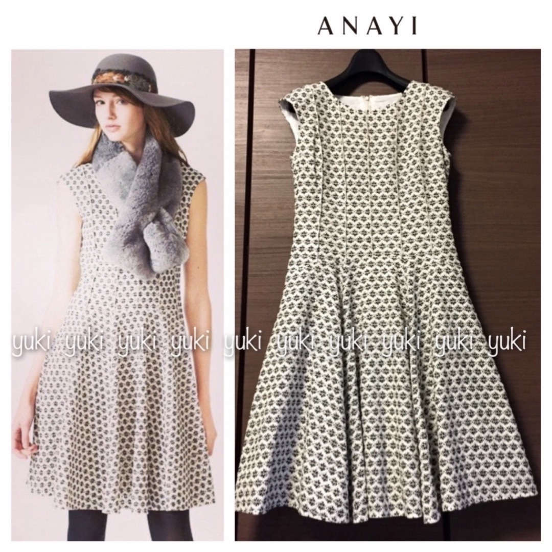 ついに再入荷！ ワンピース ANAYI フラワー起毛レース フレア