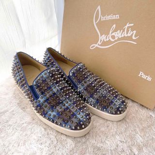 クリスチャンルブタン(Christian Louboutin)のルブタン　スパイクスタッズ　フラット　スリッポン　ローカット　スニーカー　極美品(スニーカー)