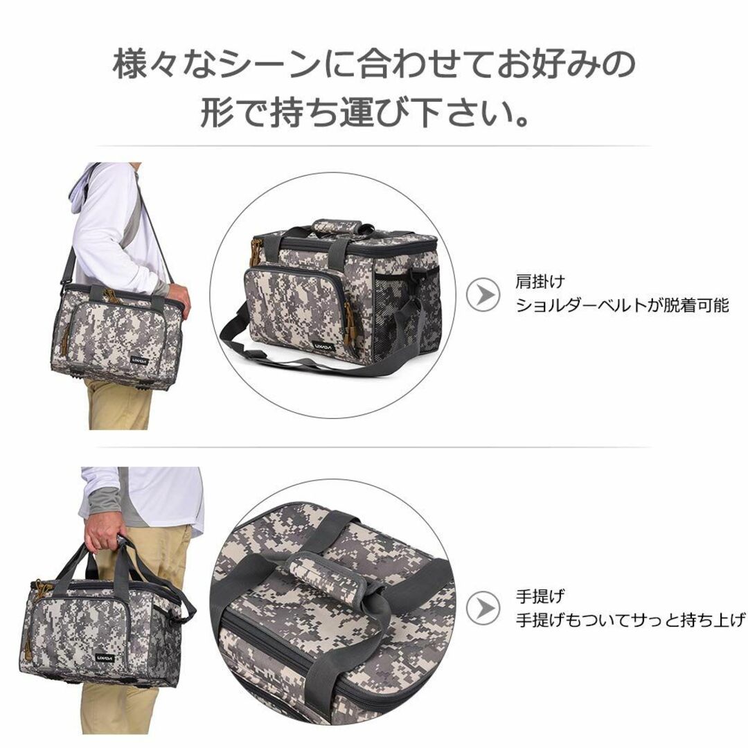 【色: カモフラージュ】Lixada 釣りバッグ フィッシングバッグ 釣り袋 釣