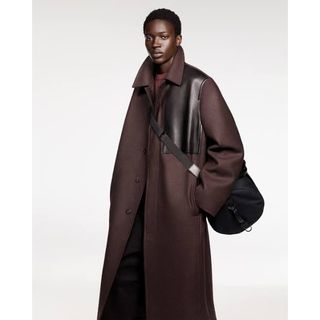 【完売品】【XL】ZARA♡ザラ ウール ステンカラーコート メンズ フルジップ