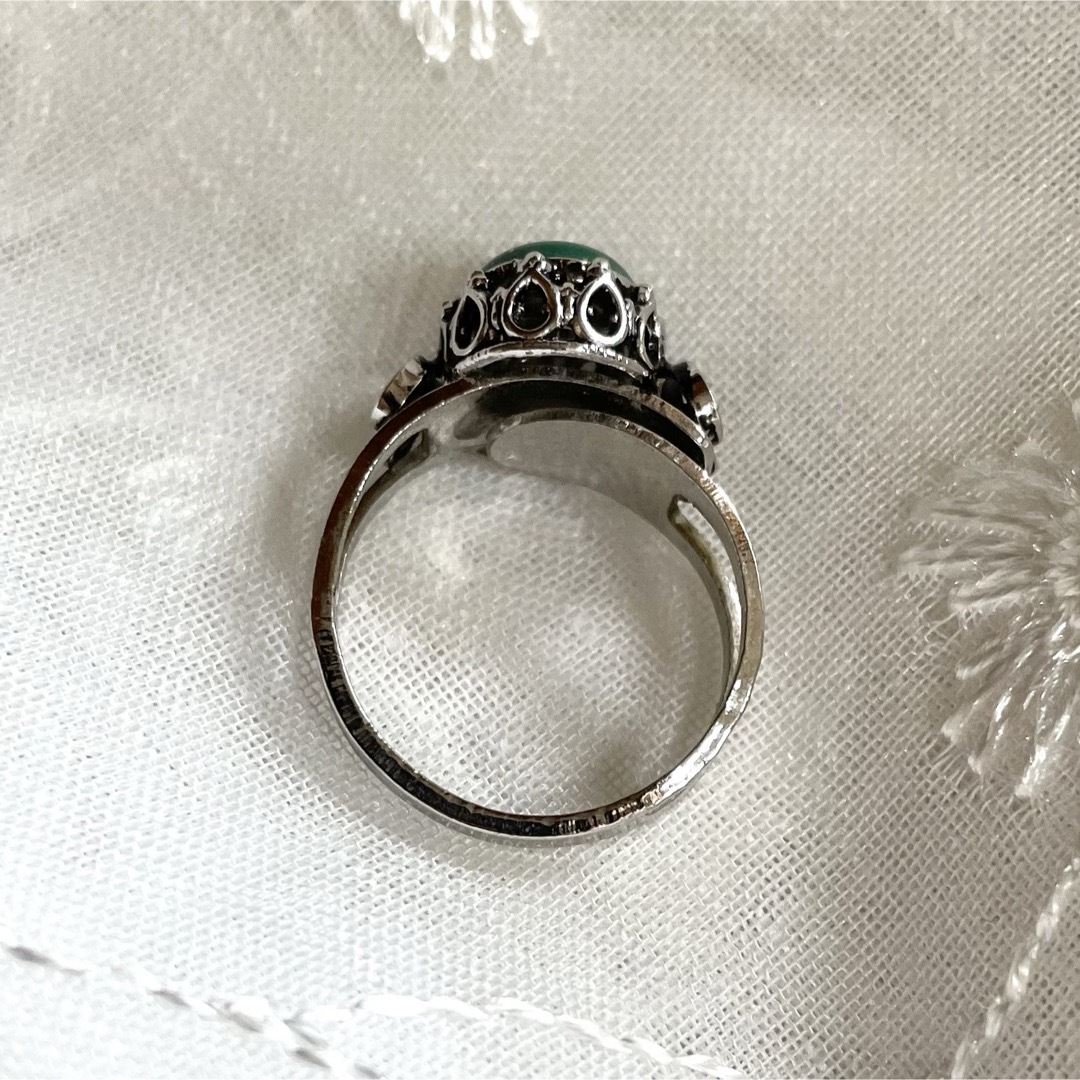 ヴィンテージリング 指輪 七宝焼き 宝石 シルバー 刻印 昭和レトロ 美品繊細 レディースのアクセサリー(リング(指輪))の商品写真