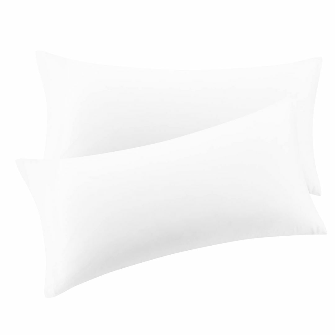 【色: ホワイト】PiccoCasa 枕カバー 高級綿100％ まくらカバー フ