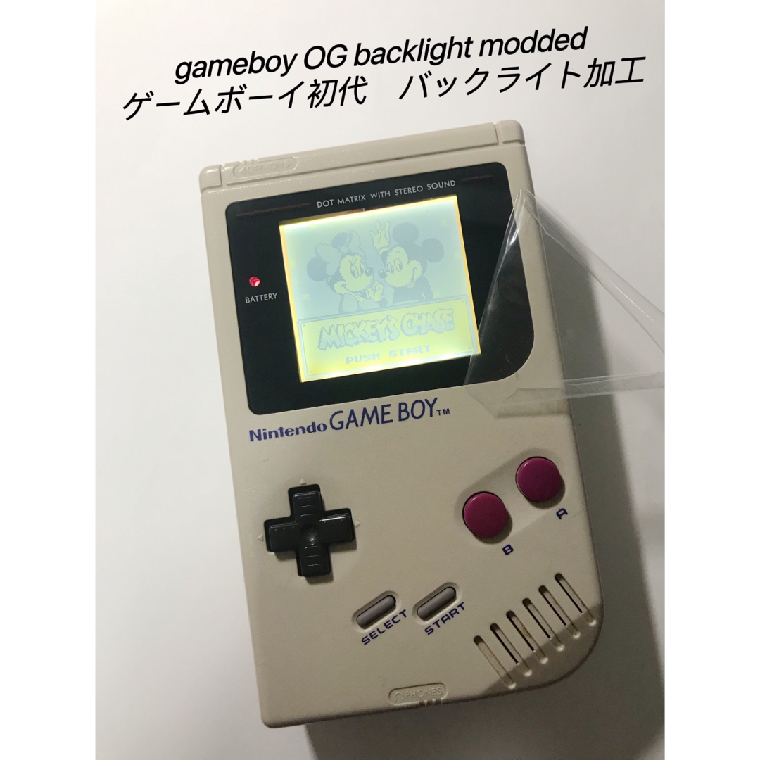 送料込初代ゲームボーイバックライト加工 gameboy OG backlightゲームソフト/ゲーム機本体