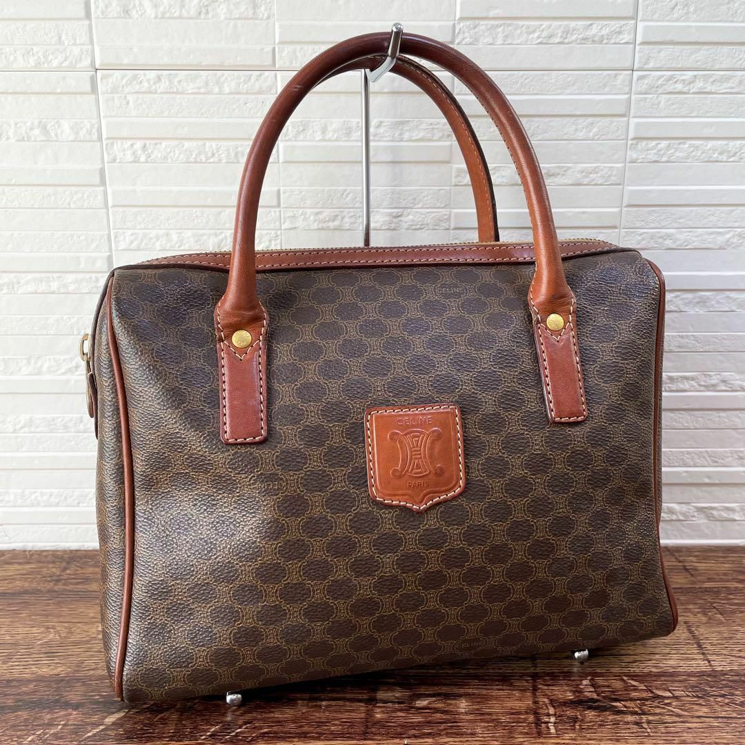celine - セリーヌ マカダム ミニ ボストン ハンド バッグ レザー