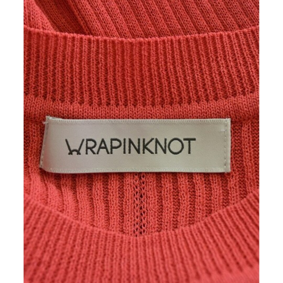 WRAPINKNOT(ラッピンノット)のWRAPINKNOT ラッピンノット ニット・セーター 0(XS位) 赤 【古着】【中古】 レディースのトップス(ニット/セーター)の商品写真