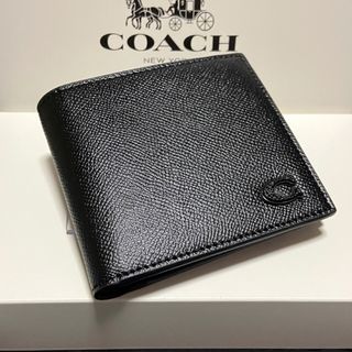 コーチ(COACH)の贈り物にも☆コーチ ミニマル 財布 シンプルなクロスグレインレザー 二つ折(折り財布)