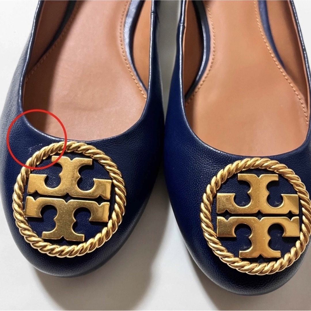 Tory Burch - 極美品！Tory Burch トリーバーチ 23 6 紺 本革 フラット ...