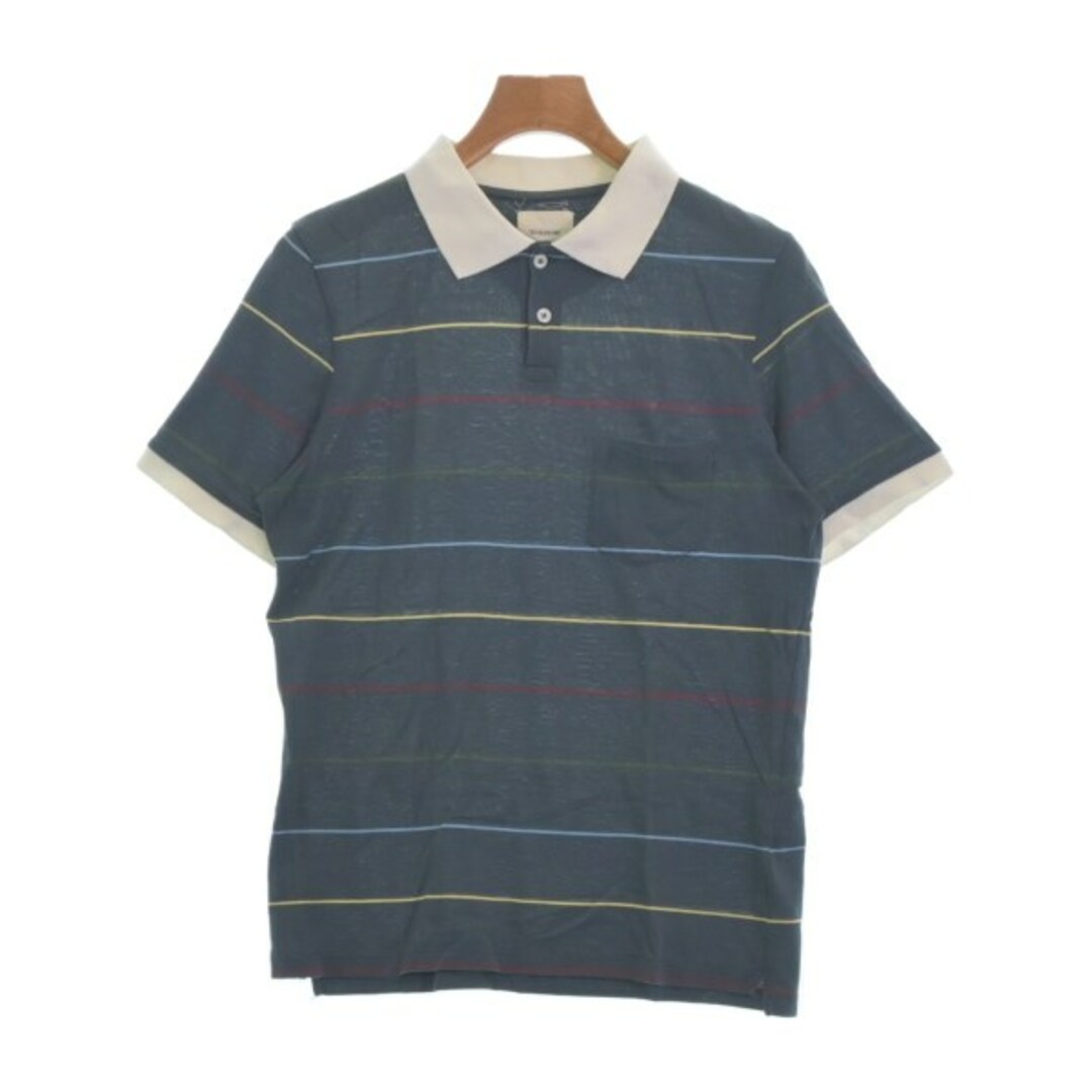 BAND OF OUTSIDERS(バンドオブアウトサイダーズ)のBand Of Outsiders ポロシャツ M グレーx青等(ボーダー) 【古着】【中古】 メンズのトップス(ポロシャツ)の商品写真