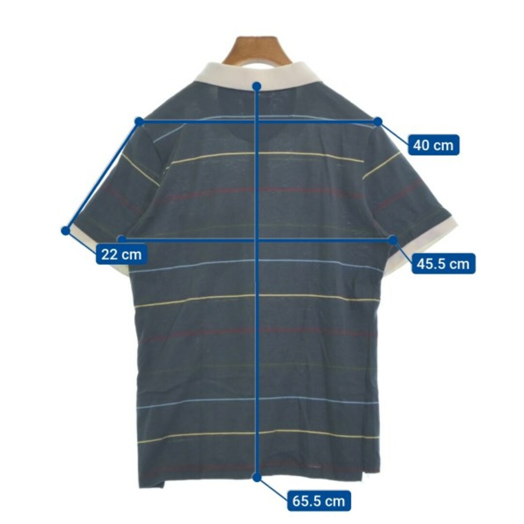 BAND OF OUTSIDERS(バンドオブアウトサイダーズ)のBand Of Outsiders ポロシャツ M グレーx青等(ボーダー) 【古着】【中古】 メンズのトップス(ポロシャツ)の商品写真