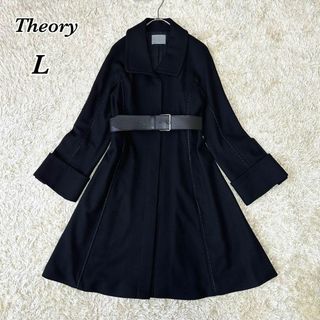 ✨美品✨ theory luxe★フーデット メルトンウールロングコート 黒36