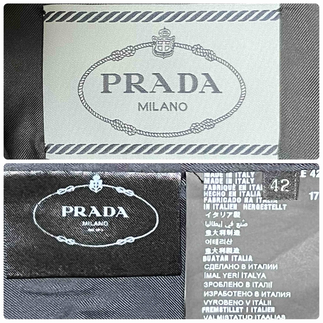 PRADA(プラダ)のPRADA シルクウール テーラードジャケット ブラック 42 レディースのジャケット/アウター(テーラードジャケット)の商品写真