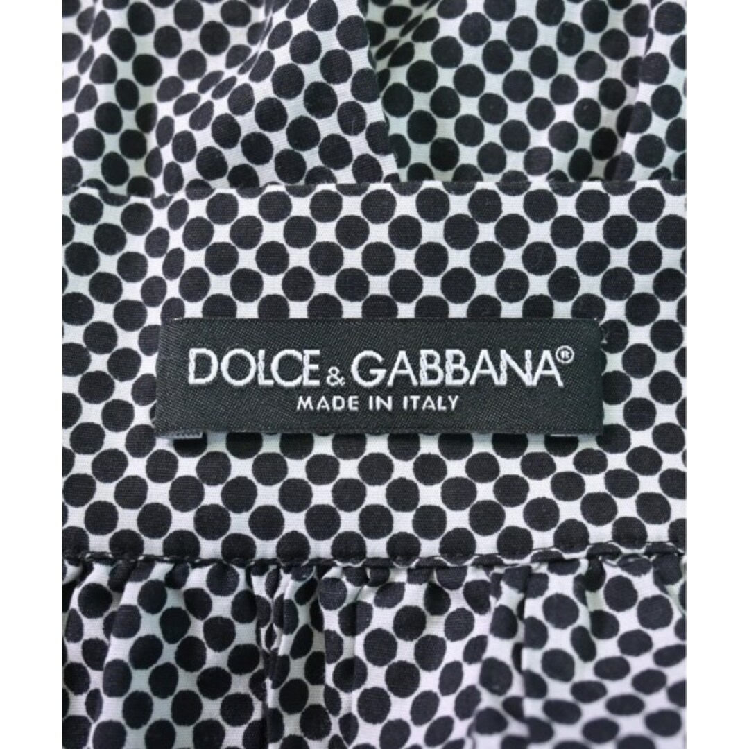 DOLCE&GABBANA ひざ丈スカート 38(S位) 黒x白(ドット)