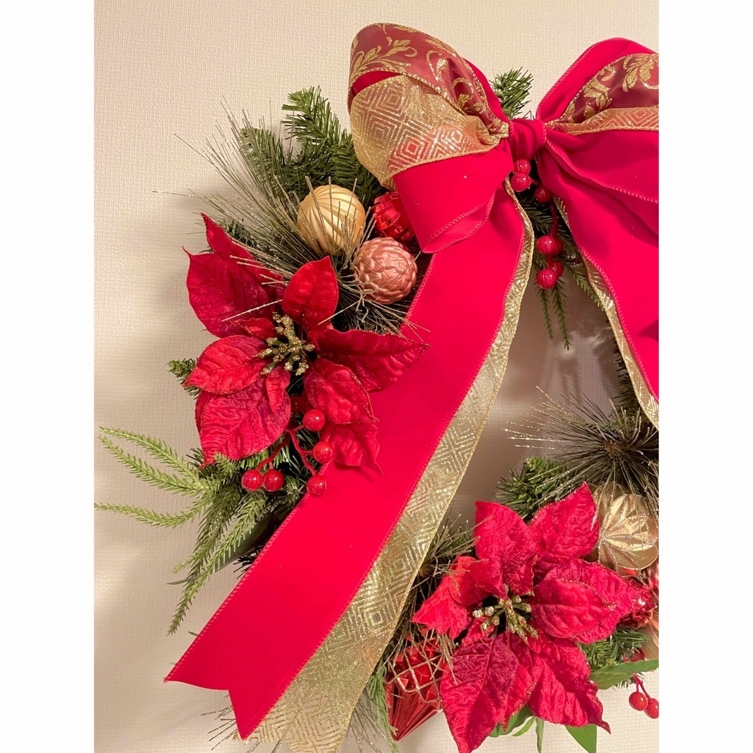クリスマスリース 特大70cmの通販 by den|ラクマ