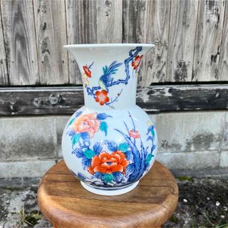 ナベシマ(鍋島)の新品未使用　有田焼　花瓶　色鍋島　和泉作(陶芸)