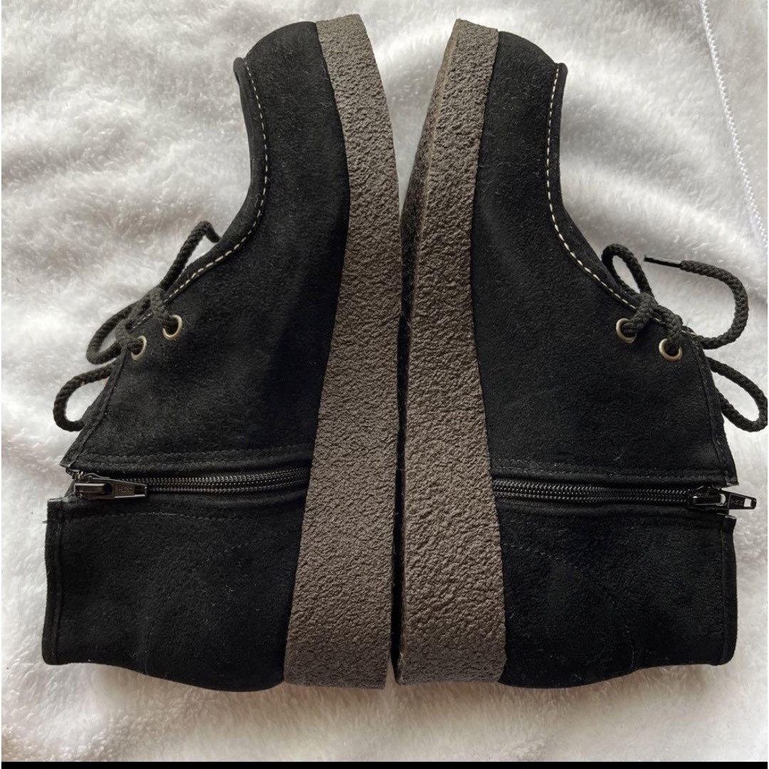【未使用】スェード調 黒 ショートブーツ 24cm レディースの靴/シューズ(ブーツ)の商品写真