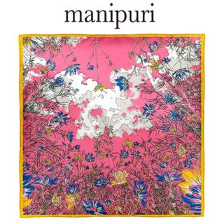 マニプリ(manipuri)の新品★manipuri　マニプリ　シルクスカーフ６５　ブルーメンガーデン　ピンク(バンダナ/スカーフ)