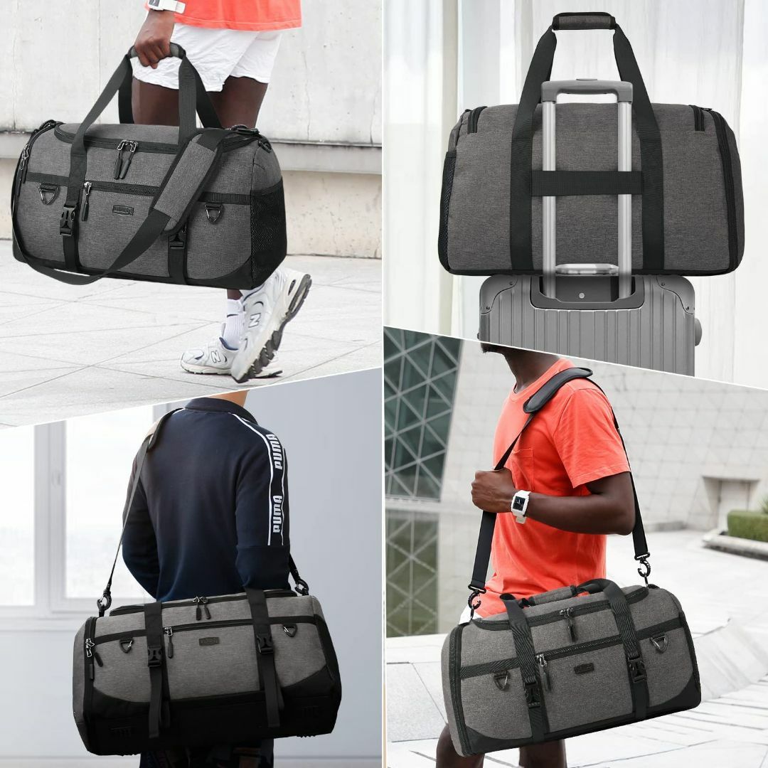 【色:グレー_サイズ:40L】Lubardy ボストンバッグ 大容量 ダッフル