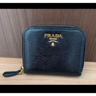 プラダ(PRADA)の【数回使用】PRADA プラダ　レザー　コインケース　ジップ(コインケース/小銭入れ)