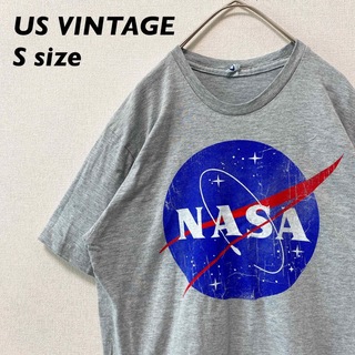 US古着　半袖Tシャツ　NASA ナサ　プリントロゴ　男女兼用　グレー　Sサイズ(Tシャツ/カットソー(半袖/袖なし))