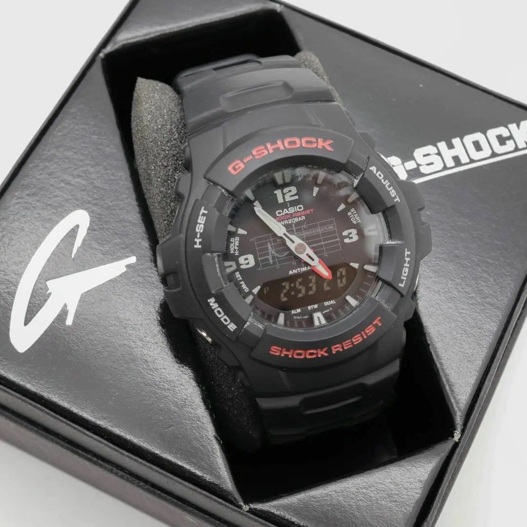 一点物》G-SHOCK 腕時計 ブラック 20気圧防水 アナデジ ライト傷-小