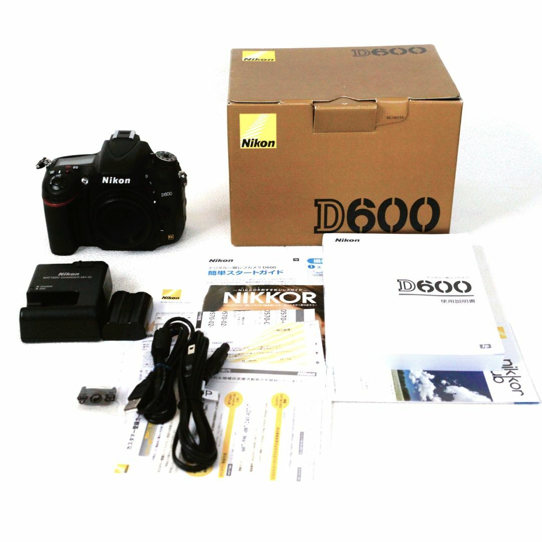 スマホ/家電/カメラNikon D600 ニコン バッテリーほか付属 シャッター回数7,100